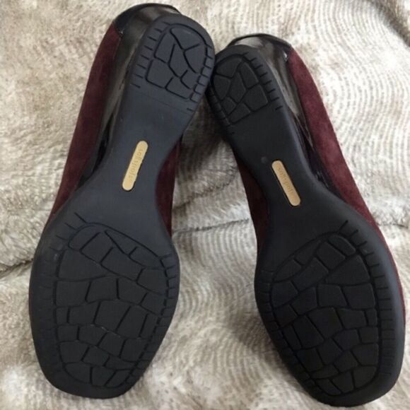 SOFTSPOTS Suede Ballet Flats Burgundy 7.5W NWOT - Picture 3 of 6